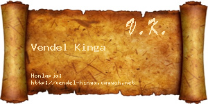 Vendel Kinga névjegykártya